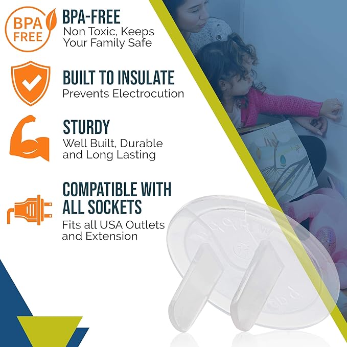 Clear Outlet Covers (32 Pack) Value Pack – Baby Safety Outlet Plug Covers – Durable & Steady – Child Proof Your Outlets Easily