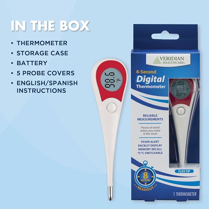 Veridian 08-362 8-Second Flex Tip Digital Thermometer
