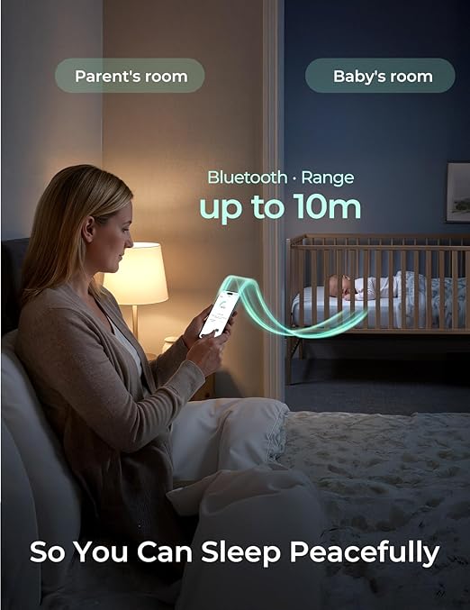 Momcozy Wearable Digital Thermometer for Baby, Medical-Grade Accurate Smart Thermometer, Instant Reads, APP Real-time Monitoring for Infants & Kids, Hypoallergenic 3M Stiker,Bluetooth, 180H Lasting