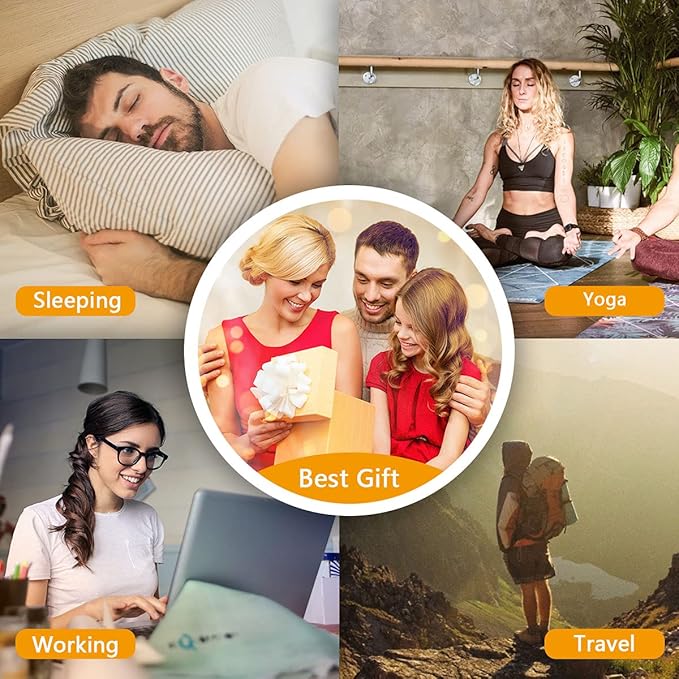 Easysleep Sound White Noise Machine with 25 Soothing Sounds and Night Lights with Memory Function 32 Levels of Volume and 5 Sleep Timer Powered by AC or USB for Sleeping Relaxation (Wood)