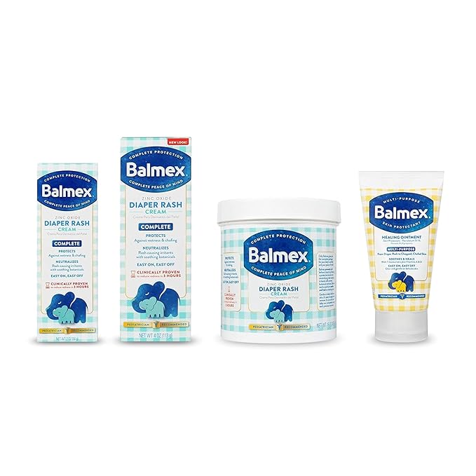 Balmex Fast-Acting Baby Diaper Rash Cream with Zinc Oxide + Soothing Botanicals, Pediatrician-Recommended, 16oz