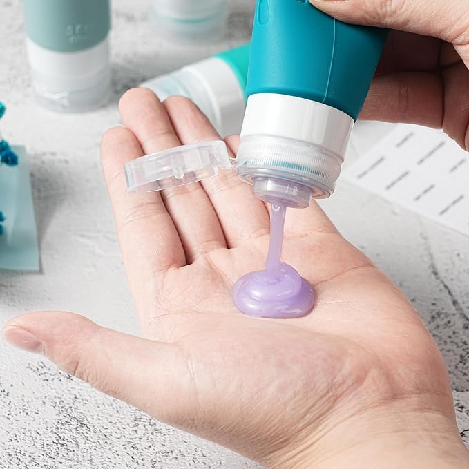 Zafit Travel Bottles for Toiletries, TSA Approved Travel Containers 3oz Leak Proof Travel Tubs Refillable Liquid Travel Accessories for Shampoo Conditioner Lotion Body Wash(Multicolored H)