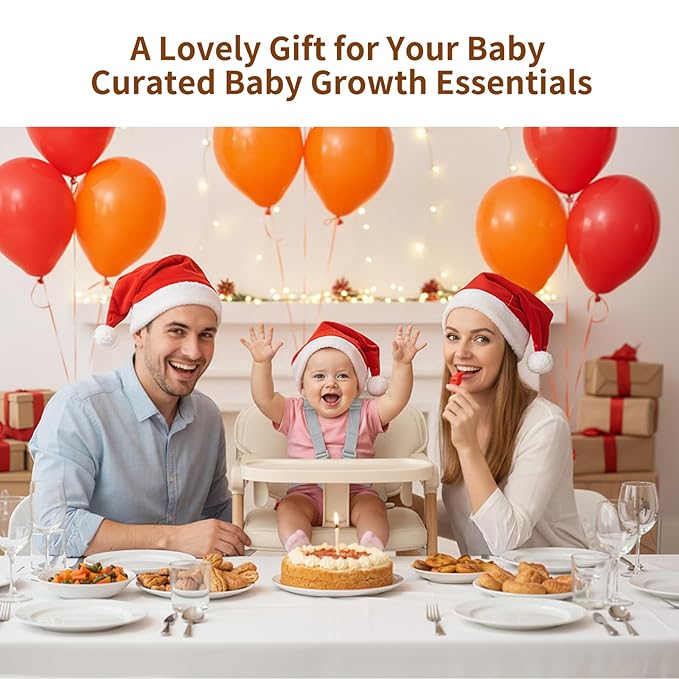 High Chair, Foldable High Chairs for Babies and Toddlers Ultra Safe for Infant or Adults Up to 150 Lbs, Easy Clean, Removable Tray/Adjustable Footrest for Baby Feeding HighChair, Cream