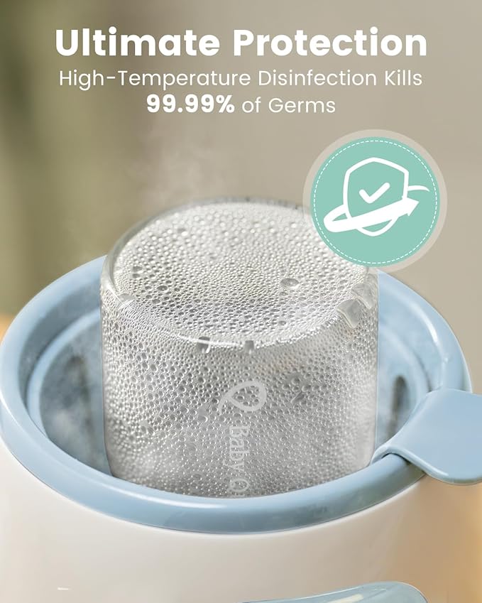 Grownsy Bottle Warmer, 8-in-1 Fast Baby Milk Warmer with Timer for Breastmilk or Formula, Accurate Temperature Control, Multifunctional Baby Bottle Warmers for All Bottles- Blue