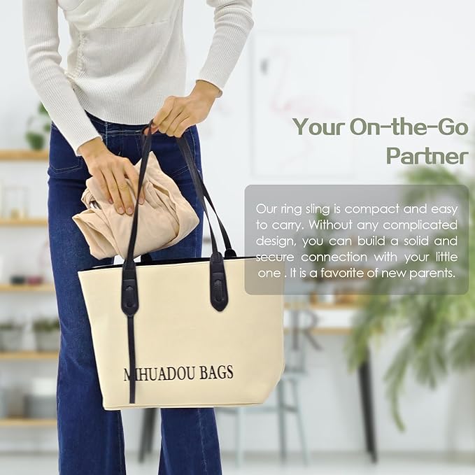 Baby Ring Sling Wrap, Lightweight Baby Carrier Sling Toddler Sling, Cotton Baby Wraps Carrier (7-35 lbs) for Infants and Toddlers, Baby Shower Gifts, Blue