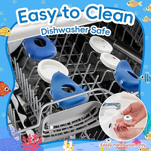 b&h Silicone Baby Bath Thermometer - Safety Digital Infant Bathtub Temperature Thermometer, Color-Coded Display, Quick-Read, Detachable Silicone Jacket, Dishwasher Safe, Temperature Toy (Manta Ray)