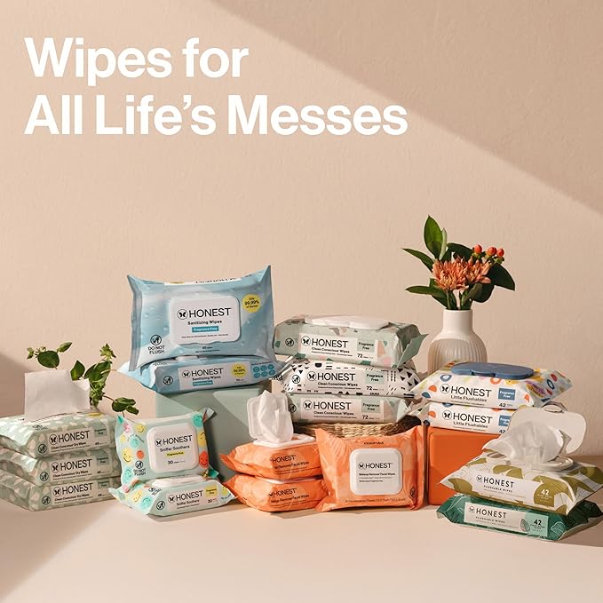 The Honest Company Hypoallergenic Multi-Use Baby Wipes for Sensitive Skin, Pattern Play, 720 Count