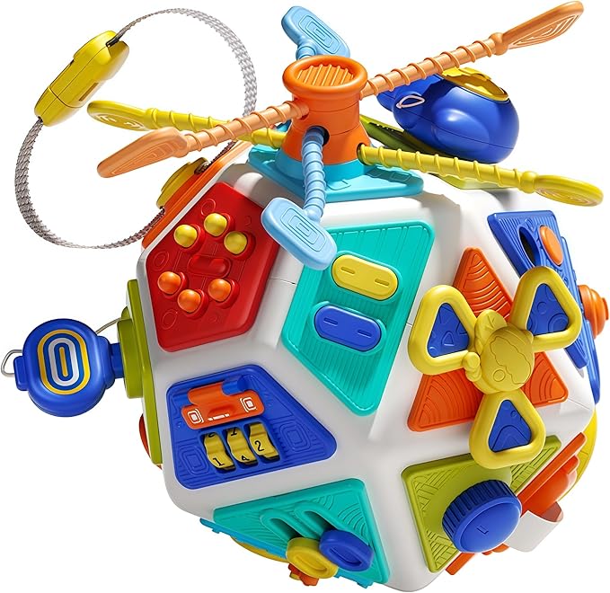 22-in-1 Baby Busy Board Activity Cube Toys, Montessori Toy for 1 Year Old Kid, Educational Sensory Travel Toy for Toddler 1-3, 1st Christmas Birthday Gifts for Infant 6-12 12-18 Months Boys Girls