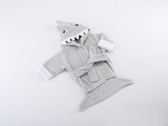 Baby Aspen Baby Shark Hooded Towel/Newborn Spa Bath Robe, Baby Beach Towel | Baby Bath Towel