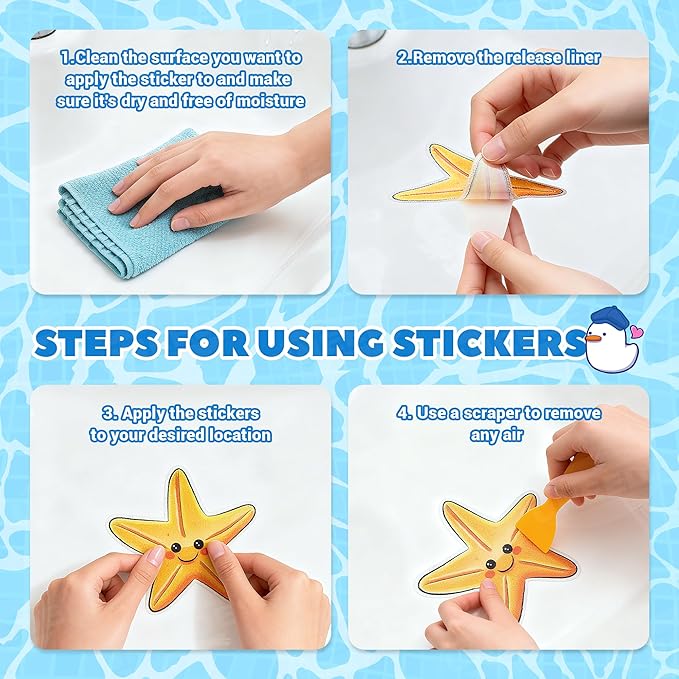 UNEEDE Kids Bathtub Mat with 24PCS Non Slip Bathtub Stickers, Non Slip Shower Mat for Toddlers, Washable Anti Slip Tub Surface, Soft Rubber Mat for Bathtub Shower, Waterproof Bathtub Essentials