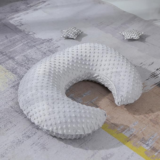 NIVAVA BABY Nursing Pillow and Positioner for Breastfeeding, Ultra Soft Baby Breastfeeding Pillows for More Support for Mom and Baby, with Premium Removable Cover (Glacier Gray)