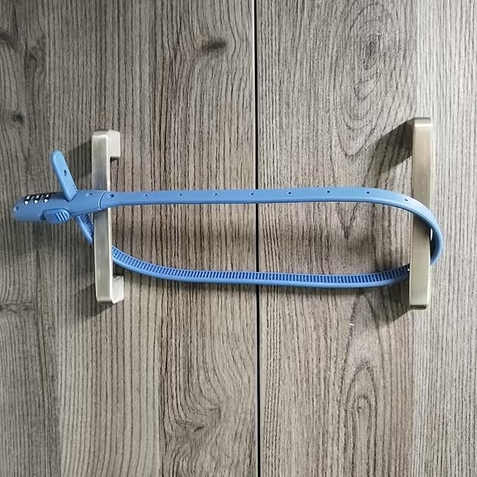 Combination Lock Cable for Baby Cabinets Proofing Security Locks, Suitable for Cabinets, French Refrigerators, Baby Strollers, Kids' Bikes, Helmets, Gates. 2-Pack, Blue