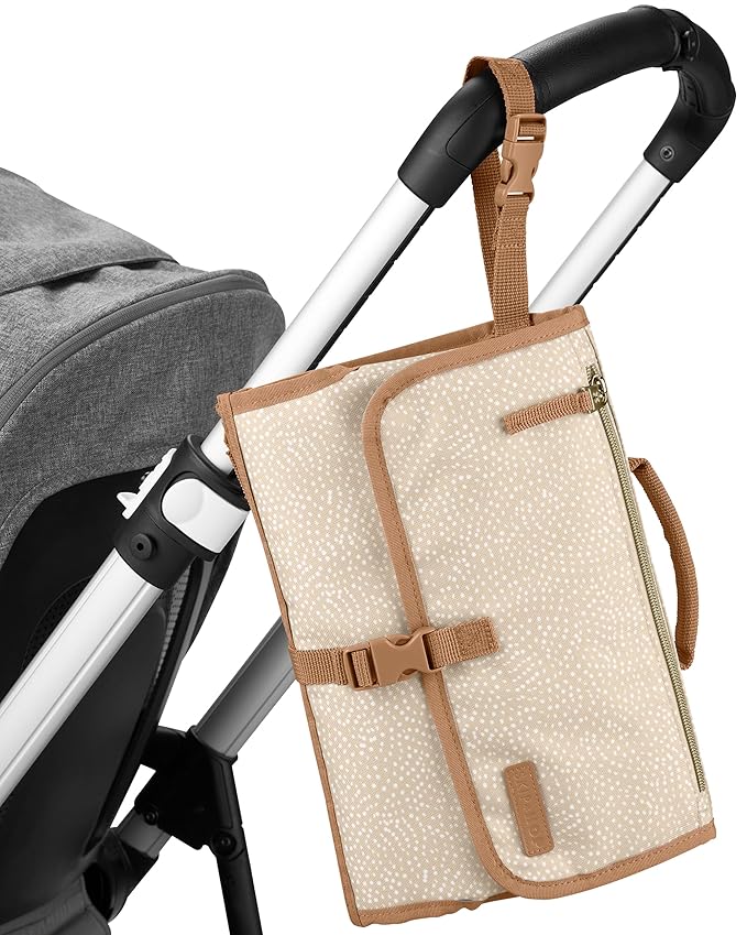 Skip Hop Portable Baby Changing Pad, Pronto, Beige Swirl Dot