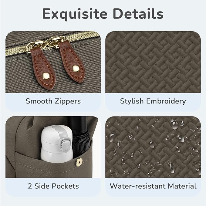 Diaper Bag Tote with Pacifier Case, Baby Bag for Women with Shoulder Straps, Travel Diaper Tote for for Mom and Dad Khaki