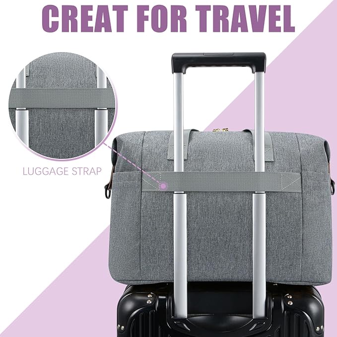 Tuwubi Diaper Bag Tote,Baby Diaper Bag with Pacifier Case Large Travel Diaper Tote Caddy for Mom and Dad Multifunction Large Baby Bag - Light Grey