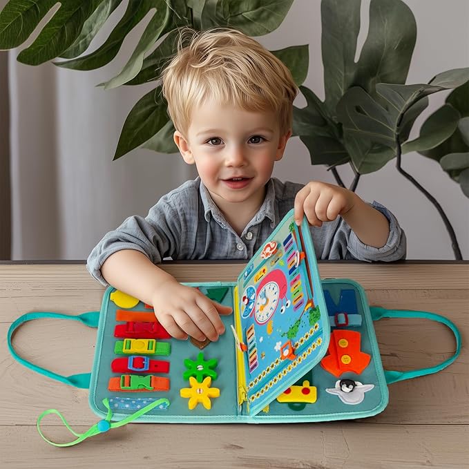 Busy Board Montessori Toys for Boy Girl Birthday Gifts, Busy Book Learning Sensory Easter Toys for Toddlers, Toddler Travel Autism Educational Activities Fine Motor Skills