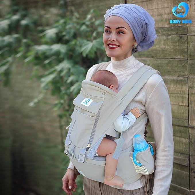 6-in-1 Baby Carrier Newborn to Toddler, Adjustable Toddler Carrier with Detachable Hip Seat (for 7โ45 lb), Head & Neck Support, Breathable Cotton, Multiple Carry Positions for Travel & Daily Use