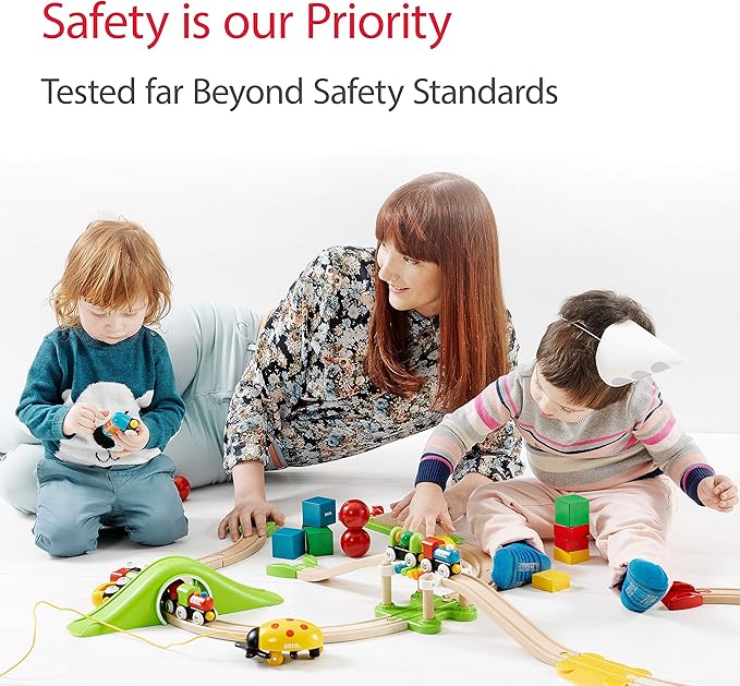 BRIO My First Railway Beginner Pack - 18-Piece FSC-Certified Wood Train Set - Compatible with All BRIO Sets - Includes Rainbow Bridge & Rattle Wagon - Safe Play - Toddlers Ages 18 Months & Older