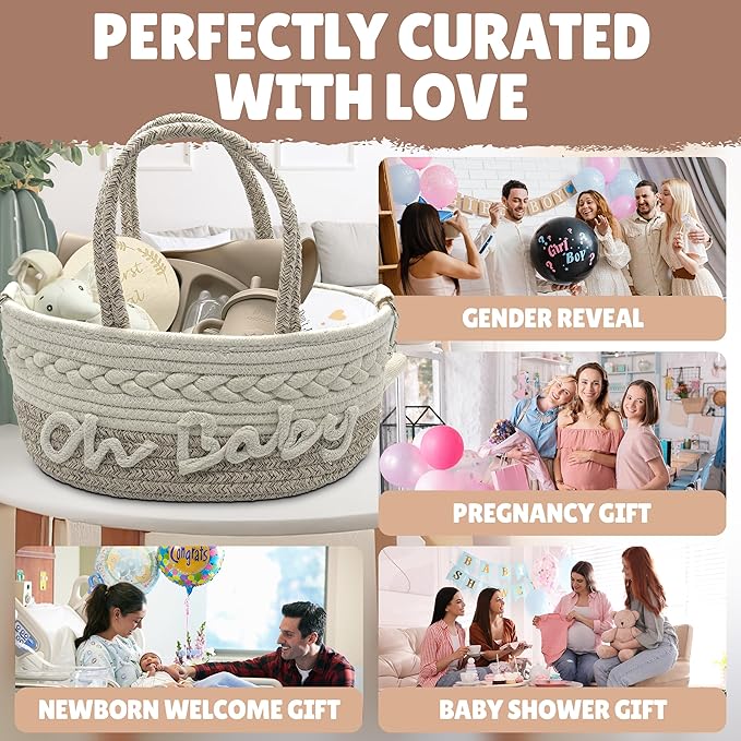 Kiddibodi Baby Gift Set | 11 Piece Gender Neutral Newborn Gift Basket for Boys & Girls – Baby Essentials with Plate, Bib, Spoon, Cup, Feeder, Outfit, Rattles & Storage Bag