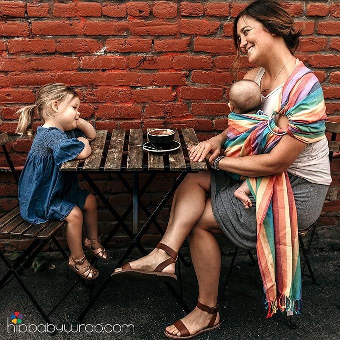 Hip Baby Wrap - Baby Wraps Carrier for Infants and Toddlers - Soft, Durable Cotton Toddler Sling Carrier for Babies 8-35 lbs - Comfortable, Versatile for Nursing, Baby Shower Gifts - Mediterranean