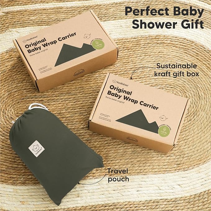 KeaBabies Baby Wrap Carrier - All in 1 Original Baby Carrier Newborn to Toddler Sling, Easy to Wear, Hands Free Bonding, Lightweight, Breathable Infant Wraps (Forest)