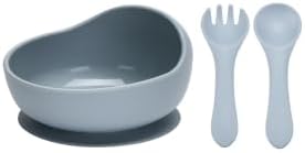 Silicone Baby Feeding Set, Baby Bowls, Baby Spoons and Baby Forks Can Fit in the Dishwasher and Microwave with Baby Feeding Supplies (B-2)