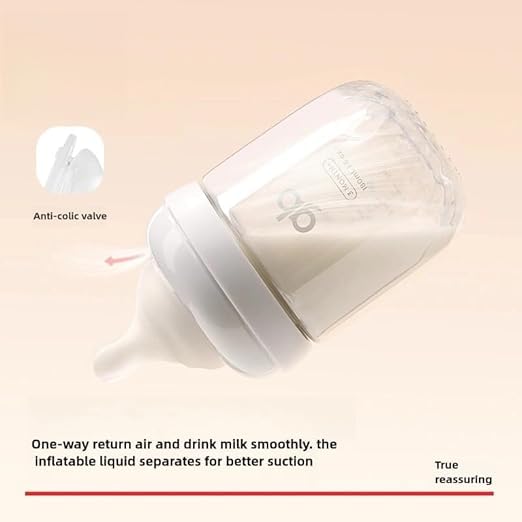 gb Platinum Series Glass Baby Bottle 9oz 260ml BPA-Free, Anti-Colic, Silicone Pacifier, Wide Neck, Heat-Resistant Borosilicate Glass, for 6+ Months, L-Size Pacifier, Leak-Proof, Easy to Clean