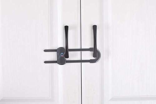 QT BABY Baby Proofing Cabinet Locks | Adjustable U Shaped Baby Safety Latches for Drawers, Fridge, Closet |Modern Baby Proofing Cabinet Lock with Extra Secure Lock Buttons (Pack of 4)