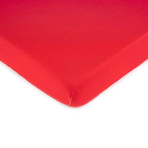 SheetWorld Fitted Pack N Play Playard Sheet Compatible with BEKA Baby 4 in 1 Bassinet Bedside Sleeper 24 x 38 inches, 100% Cotton Jersey, Hypoallergenic, Butter Soft, Solid Red, Made in USA