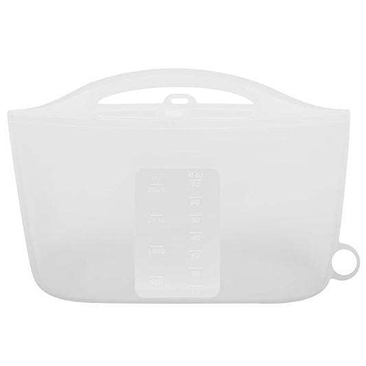 Silicone Microwave Steam Sterilizer Bag for Baby Reusable Quick Sterilizing Bag for Bottles Breast Pump Parts Toddler Accessories Great for Travel - 2000ml White
