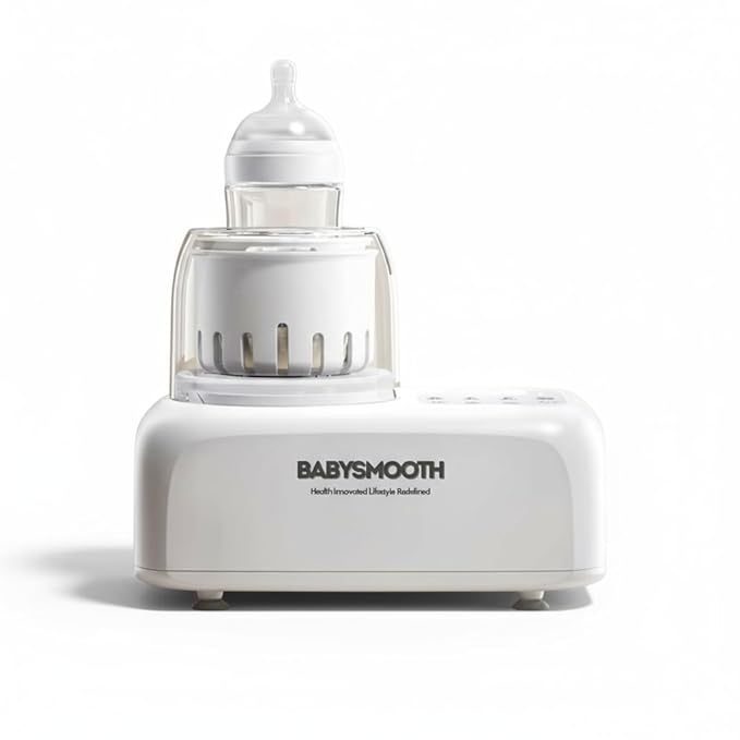 Babysmooth Smart Bottle Warmer & Mixer – Waterless Heating + Silent Shake – Heat for Baby Formula & Breastmilk – BPA-Free, Automatic Even Mixing, Fast & Safe for New Parents