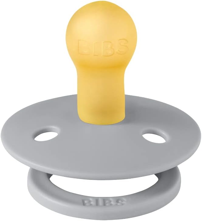 Bibs Pacifiers Color Collection, Set of 2 BPA-Free Latex Pacifiers Made in Europe, Round Nipple Baby Pacifier.