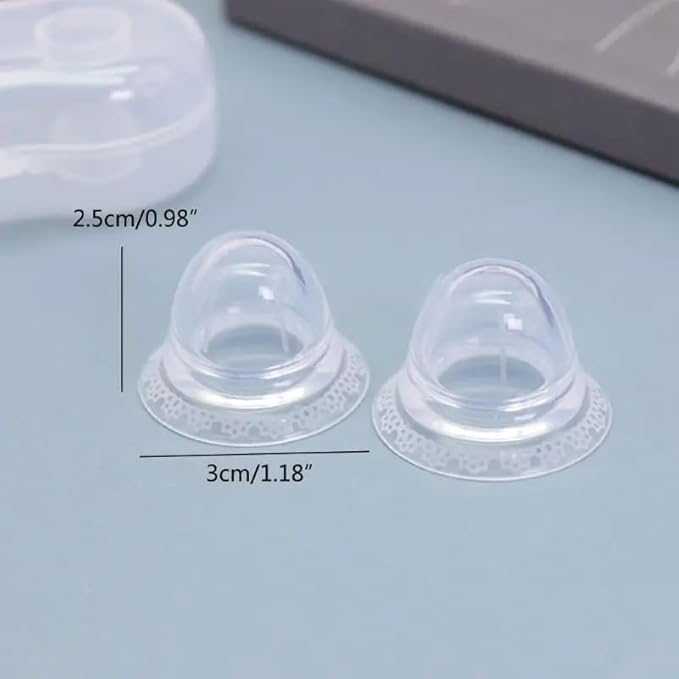 4 Pcs Nipple Corrector for Flat or Inverted Nipples – Reusable Silicone Suction Cups for Breastfeeding Support