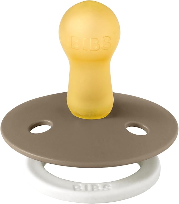 Bibs Pacifiers Color Collection, Set of 2 BPA-Free Latex Pacifiers Made in Europe, Round Nipple Baby Pacifier.