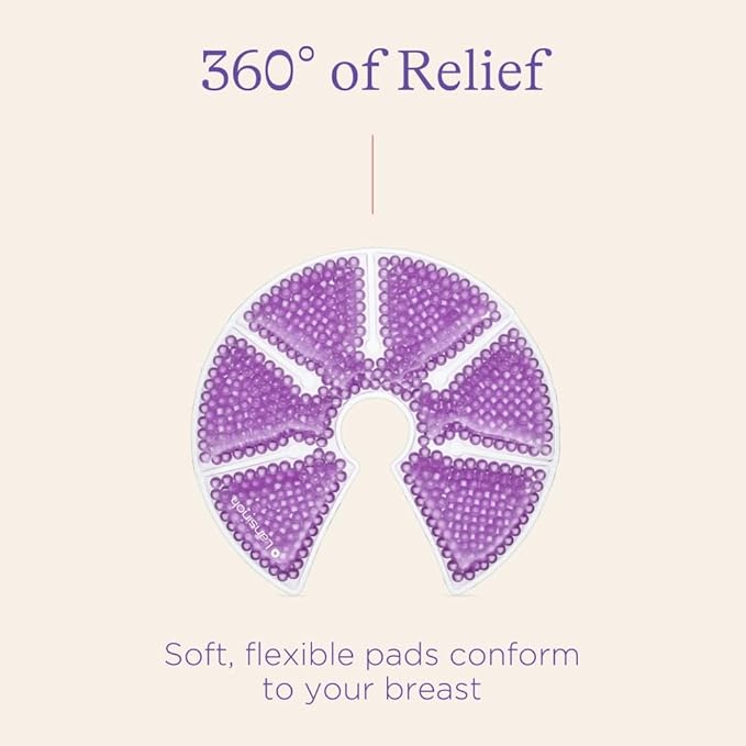 Lansinoh Breast Therapy Packs, Hot and Cold, 4 Pack | Includes 2 Soft Covers | Postpartum Essentials | Relieves Nipple Pain | Breastfeeding Aid