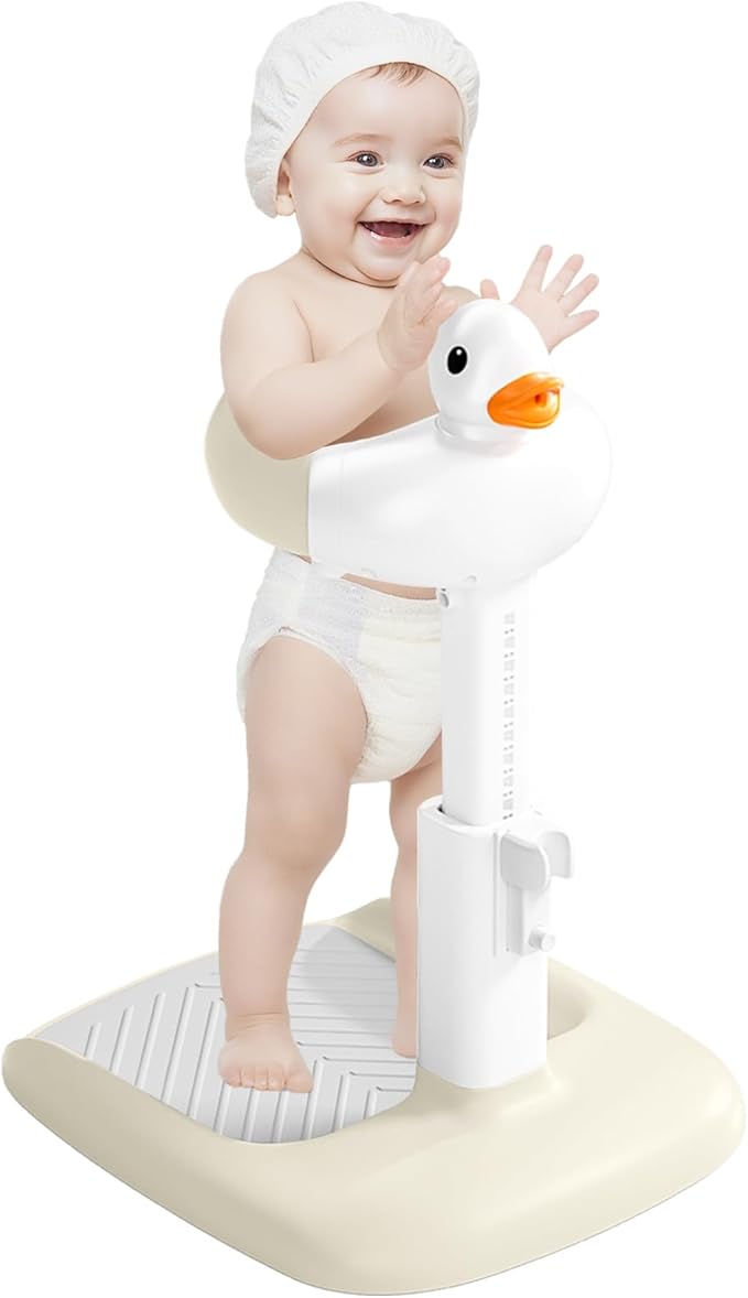 Gakfawd Baby Shower Stand with Anti-slip Base, Adjustable Child Stand for Shower Infant Bath Support Stand Bath Stand for Toddlers 6-36 Months