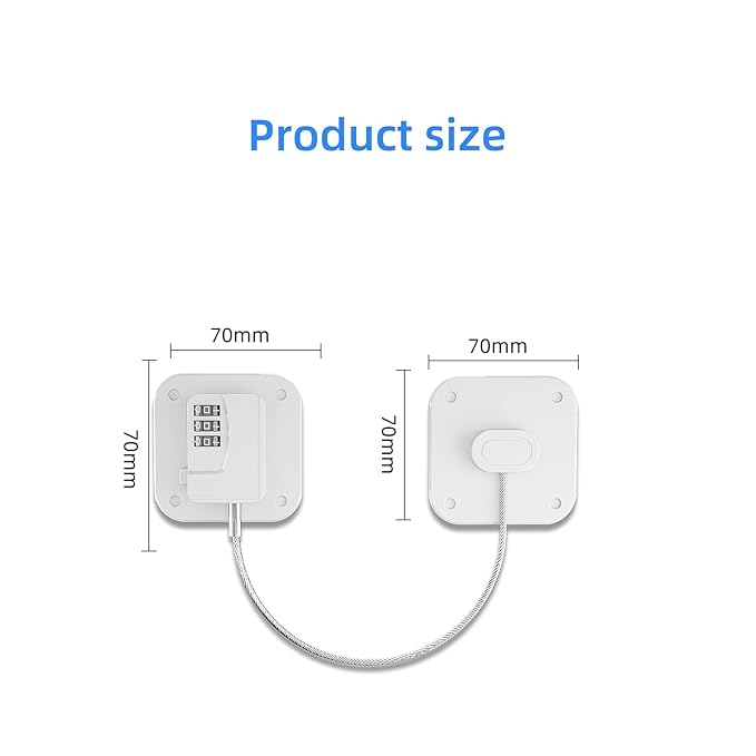 2 Packs Refrigerator Lock - Heavy Duty Combination Fridge Lock, Child/Baby Proofing Lock for Cabinets, Closets, Drawers, Window and More, Easy Install and Use (White)
