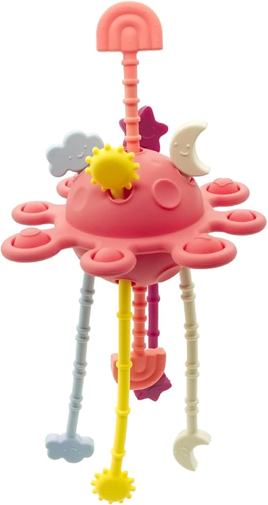 Montessori Sensory Toys for Babies 18 Months, Silicone Pull String Teething Toys for Baby Toys 18 Months, Infant Fidget Toys for Toddlers 2-3 Education Newborn Gifts