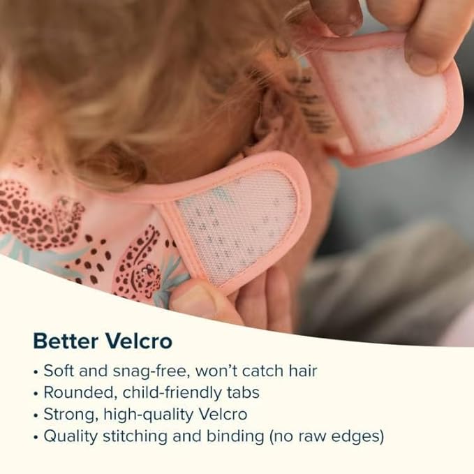 Tiny Twinkle Mess Proof Baby Bib for Girls | Waterproof Toddler Bib for Eating | Baby Apron for Feeding | Machine Washable | Perfect Shower Gift (Rose, 6–24M)