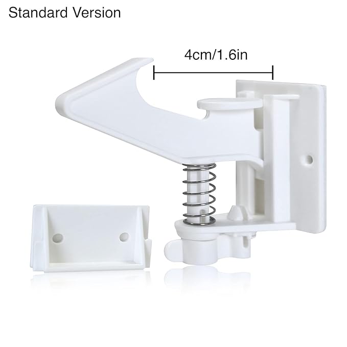 Vmaisi 24 Pack Cabinet Locks Child Safety Latches - Baby Proofing Cabinets Drawer Lock with Adhesive Easy Installation - No Drilling or Extra Screws (White)