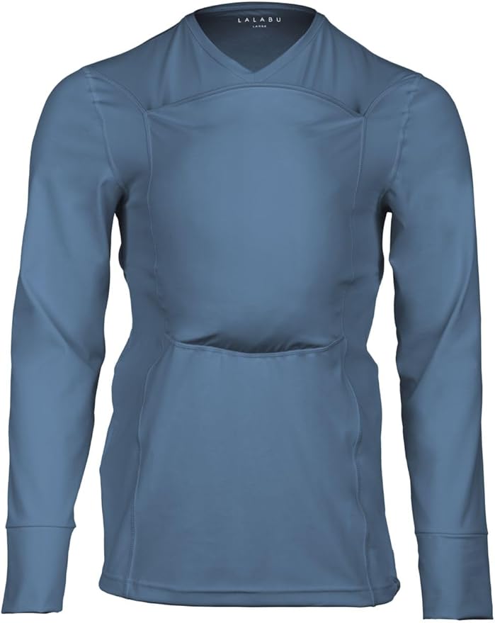 Lalabu Long-Sleeve Dad Shirt - Baby Wraps Carrier for Dad with Hand-Free Patented Pouch - Engineered for Bonding, Safety, & Comfort for Newborns Up to 15 Lbs. - CPSC Compliant