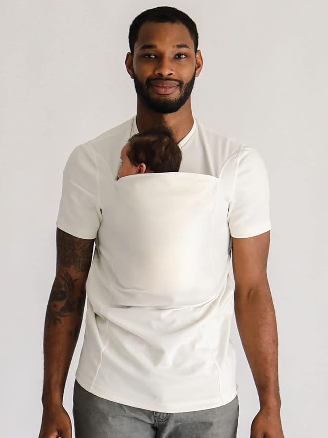 Lalabu Long-Sleeve Dad Shirt - Baby Wraps Carrier for Dad with Hand-Free Patented Pouch - Engineered for Bonding, Safety, & Comfort for Newborns Up to 15 Lbs. - CPSC Compliant
