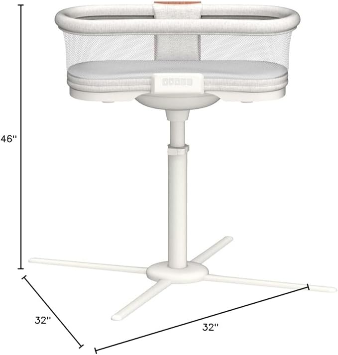 HALO BassiNest Luxe Swivel Sleeper - Over-Bed Baby Bassinet with 360° Rotation, Vibrations, White Noise, and Safe Close-Sleeping Design, Dove Grey Tweed