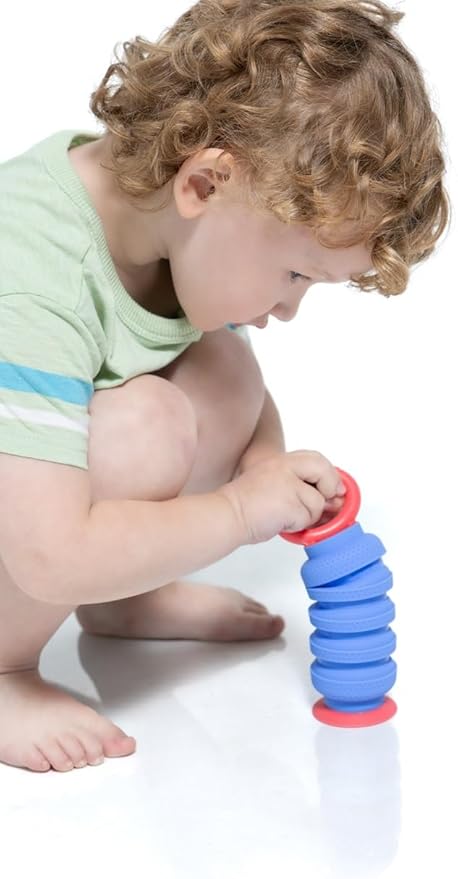 KRUMPLES Plungy Blue Sensory Suction Toy for Ages 10M+ | BPA-Free Silicone Fidget | Promotes Fine Motor Skills | Dishwasher Safe | Ideal Baby and Toddler Gift | Fun for All Ages