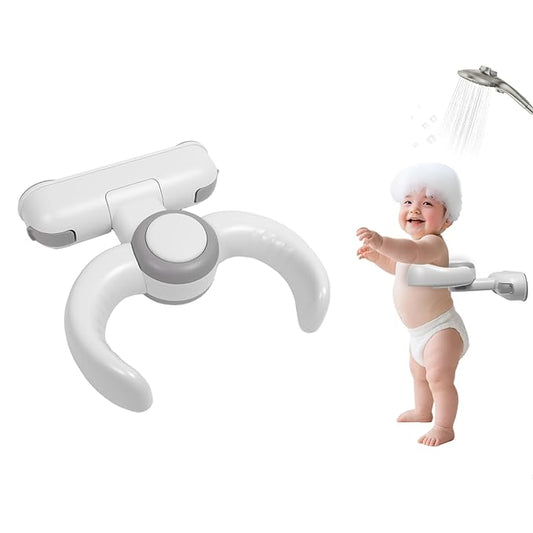Baby Shower Stand, No-Drill Bath Support with Strong Suction Cups, Adjustable Foldable Baby Bath Helper for Toddler Standing Assist, Ideal Gift for Infants 6-36 Months