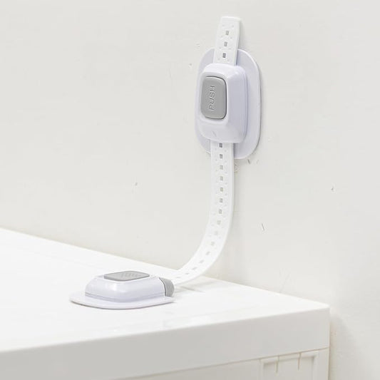 YEYA No Drill Anti tip Furniture Adjustable Straps Wall Anchors for Baby proofing with Strong 3M Adhesive Backing (Upgraded 2P)