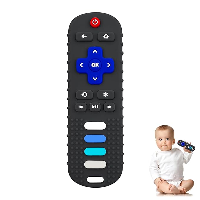 YAPROMO Baby Teething Toys,2 Pcs TV Remote Control Shape Teether Toys,Food Grade Silicine Chew Toy