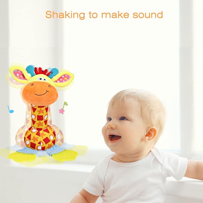 Baby Rattles Toys for 0-6-12 Months, Infant Toys for Boys and Girls 0-3-6-12 Months, Newborn Sensory Learning Toy for Shower Gifts