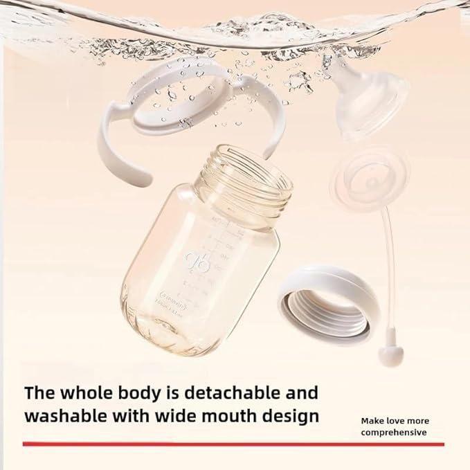 gb Platinum Series Glass Baby Bottle 6oz 180ml, BPA-Free, Anti-Colic, Silicone Pacifier, Wide Neck, Heat-Resistant Borosilicate Glass, for 0+ Months, M-Size Pacifier Leak-Proof, Easy to Clean