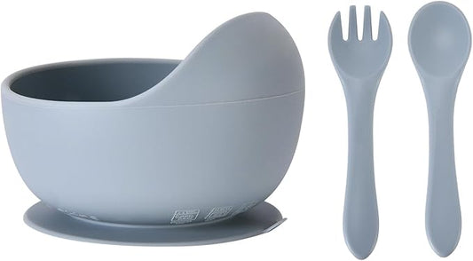 Silicone Baby Feeding Set, Baby Bowls, Baby Spoons and Baby Forks Can Fit in the Dishwasher and Microwave with Baby Feeding Supplies (B-2)